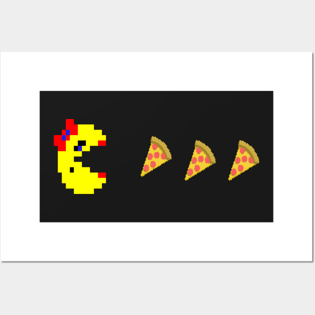 Ms. PAC-MAN Loves Pizza Wall Art by dsilvadesigns